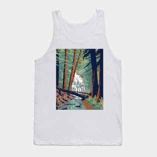 Cascade Falls in Moran State Park on Orcas Island Washington State WPA Poster Art Tank Top